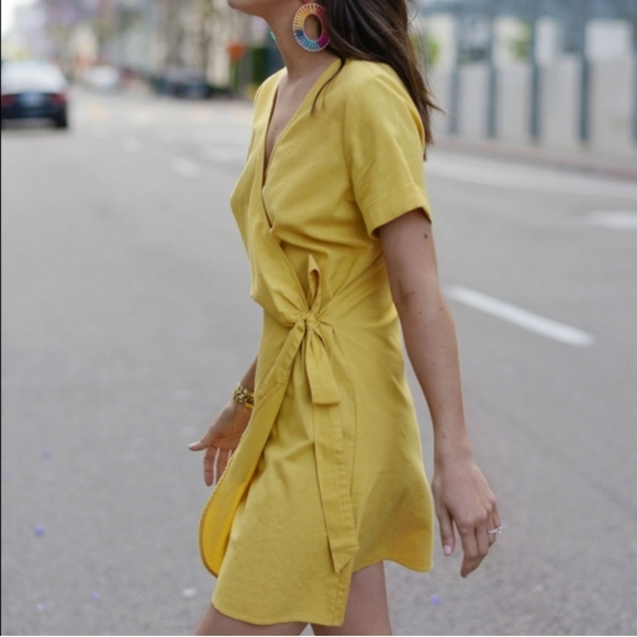 TRADED! 🥳 Beautiful Mustard Wrap Dress - Picture 2 of 5